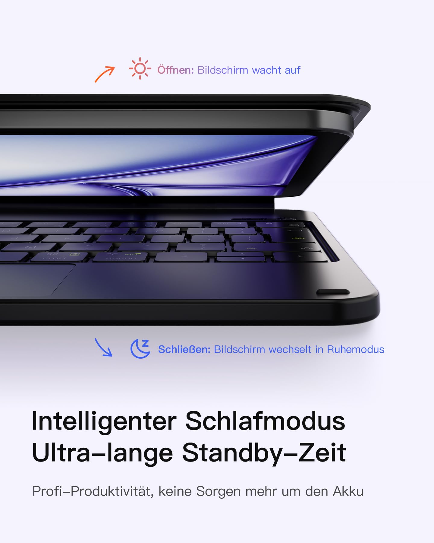 Inateck NeoMagic Magnetische Tastatur Hülle für iPad 10 Generation 10,9 Zoll,11 Generation 2025 A16 11 Zoll,Tastatur mit Touchpad, Freitragender Ständer, 7-Farbige Hintergrundbeleuchtung,KB09119
