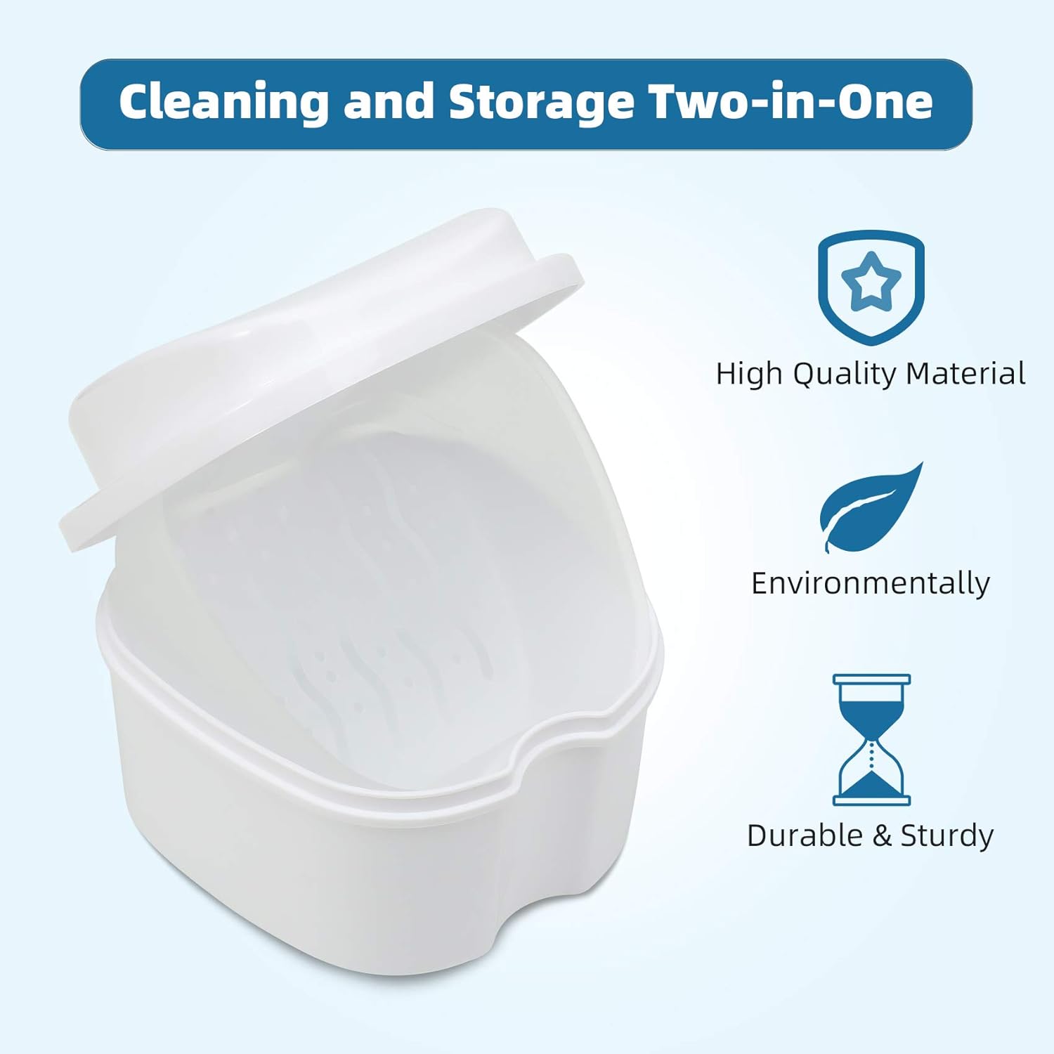 Dental dontic Retainer Case Cleaning, Denture Cup Holder Case