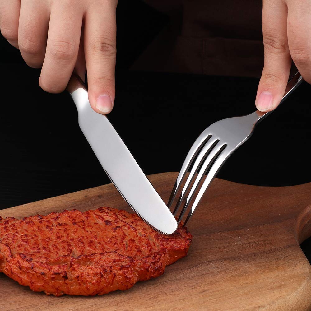 Meisha - Cuchillos de cena de acero inoxidable de 12 piezas, juego de cuchillos de mesa, juego de cubertería, pulido con espejo, ideal para el hogar, cocina, 8.9 pulgadas, plata