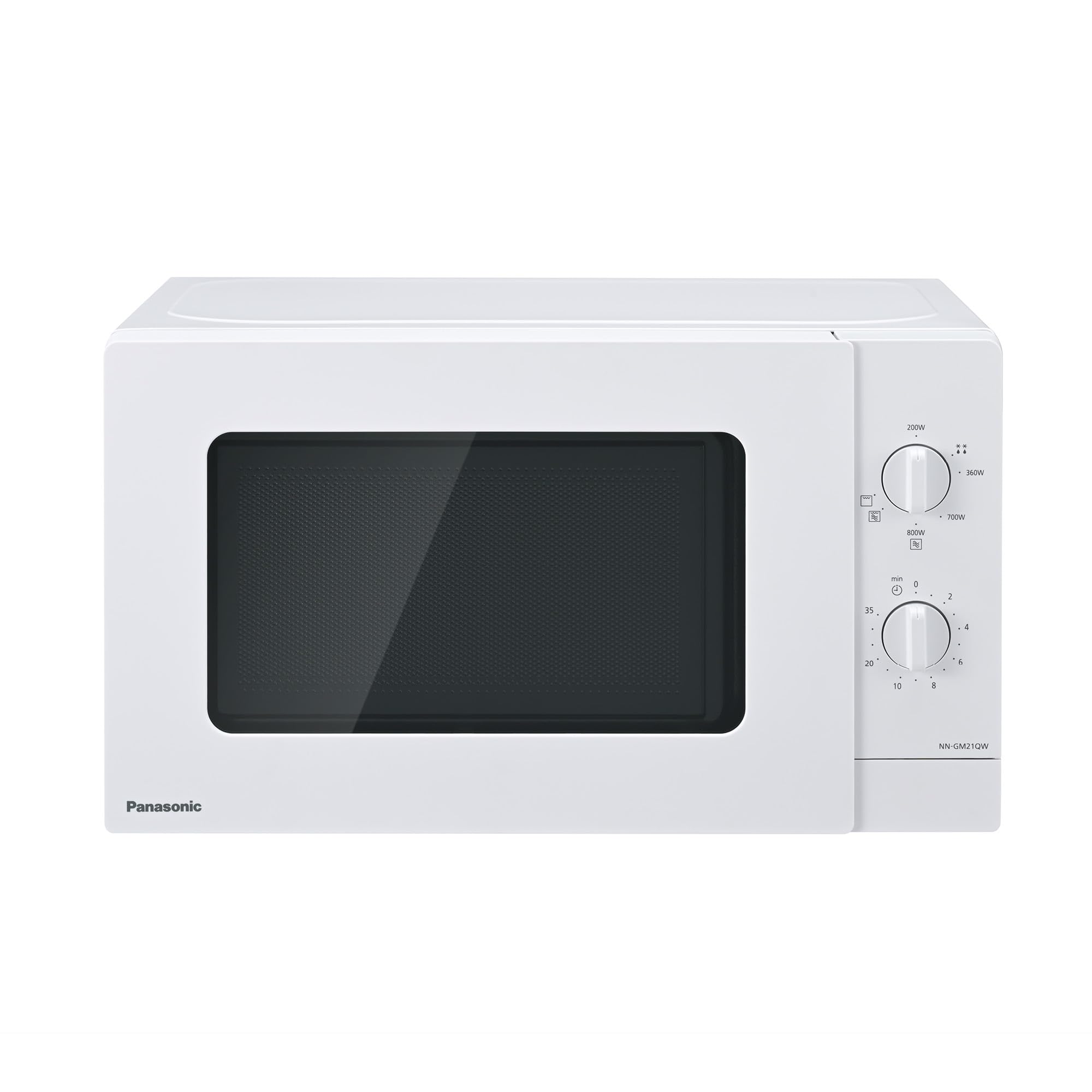 Panasonic NN-GM21QWEPG 20L Kompakt-Mikrowelle mit Grill, 800 W, Kombi-Garen, 5 Leistungsstufen, Auftaufunktion, Drehregler, Glasdrehteller, Weiß