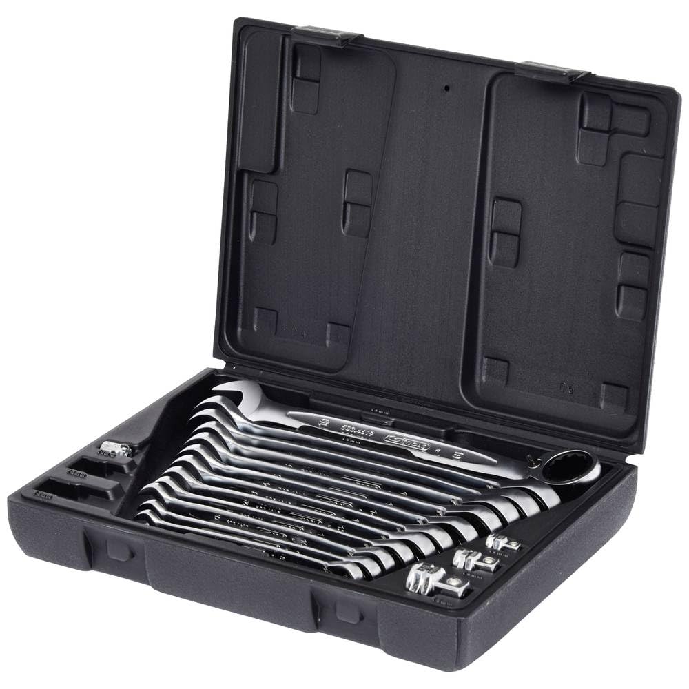 KS Tools 503.4666 Coffret clé mixte à cliquet réversible CHROMEplus 16 pcs | Jeu de clés mixtes à cliquet réversible GEARplus,16 pcs., outillage professionnel, chrome vanadium