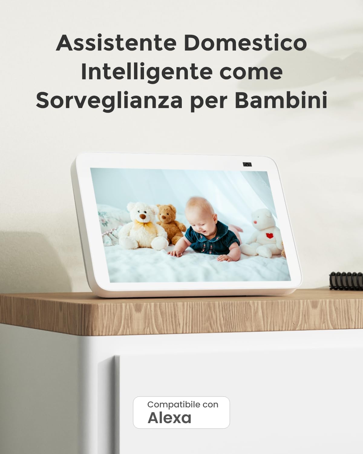 Reolink 3MP Telecamera WiFi Interno, Audio a 2 Vie con Pan/Tilt, E1 Nero | Audio a 2 Vie, Videocamera Sorveglianza 2.4 GHz WiFi, Visione Notturna, Rilevamento di Persone/Pet, Archiviazione Cloud