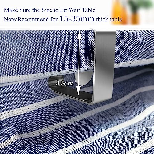 Foto von Aongray Blume-Motive Tischtuchklammer 8er Set, Silber Edelstahl Tischtuch Klammer Clips Einer 2,5 bis 3,5 cm Dicke Tischplatte, Drinnen draußen Tischtuchhalter