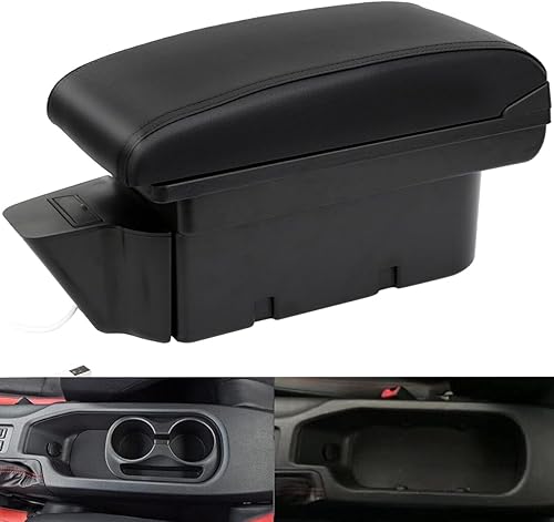 Miniatura 10 de HRCHCG Reposabrazos de consola para Toyota 86 GT86  Subaru BRZ Center Caja de almacenamiento dual para Scion FR-S 2012-2020 (patrón de fibra de