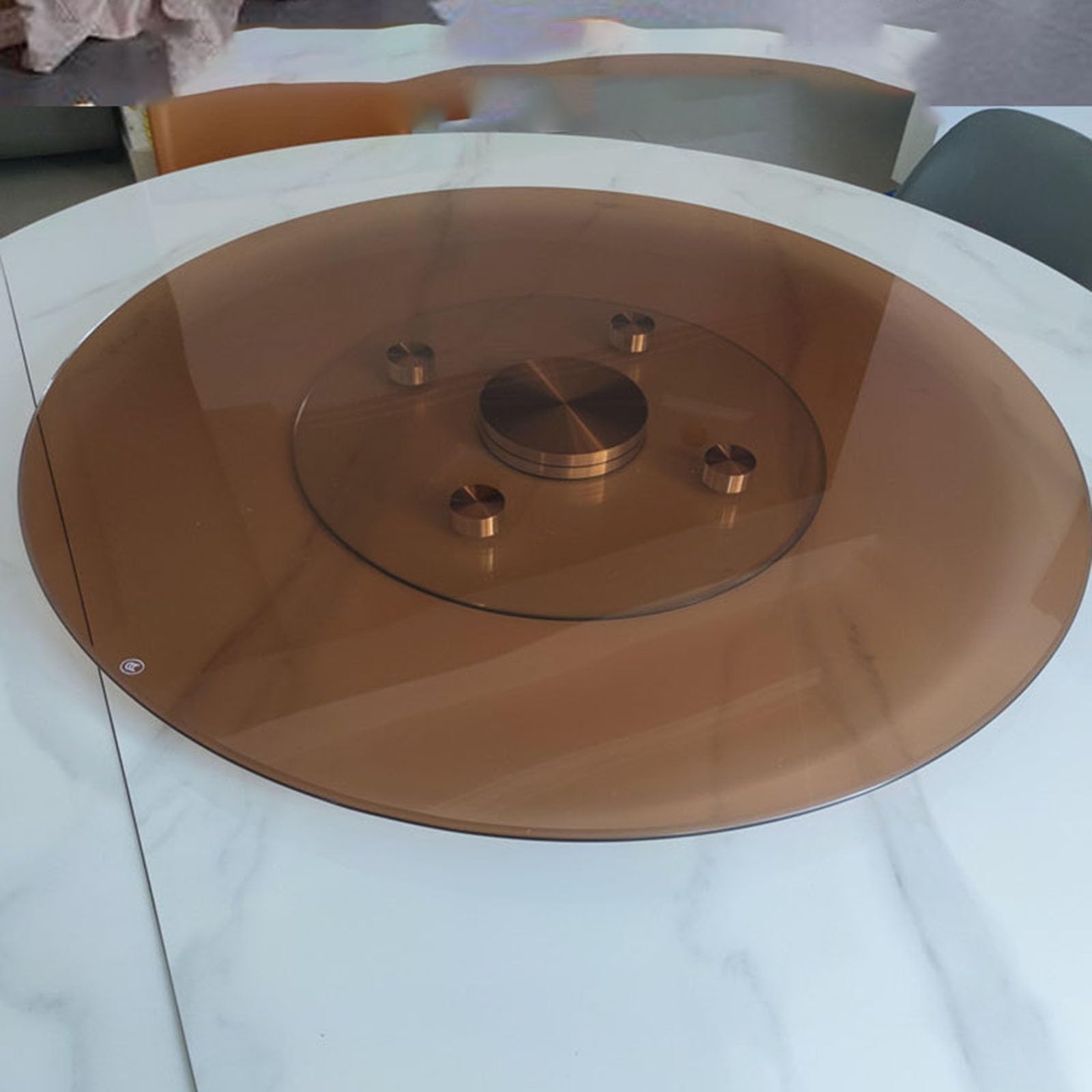 Plateau de table à manger de cuisine rotatif Lazy Susan en verre 100cm