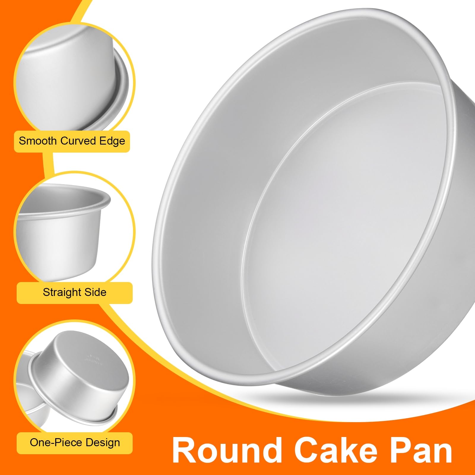 QUARKZMAN Molde Redondo para Pastel de 10" Antiadherente Molde para Pasteles de Queso de Aluminio Anodizado para Bodas Cumpleaños Fiesta Evento