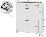 IRONCK Shoe Storage Cabinet with 2 Flip Drawers & Barn Door Design, Freestanding Shoe Cabinet Organizer with Drawer and Shelves for Entryway, Farmhouse Shoe Rack Cabinet, White/Walnut