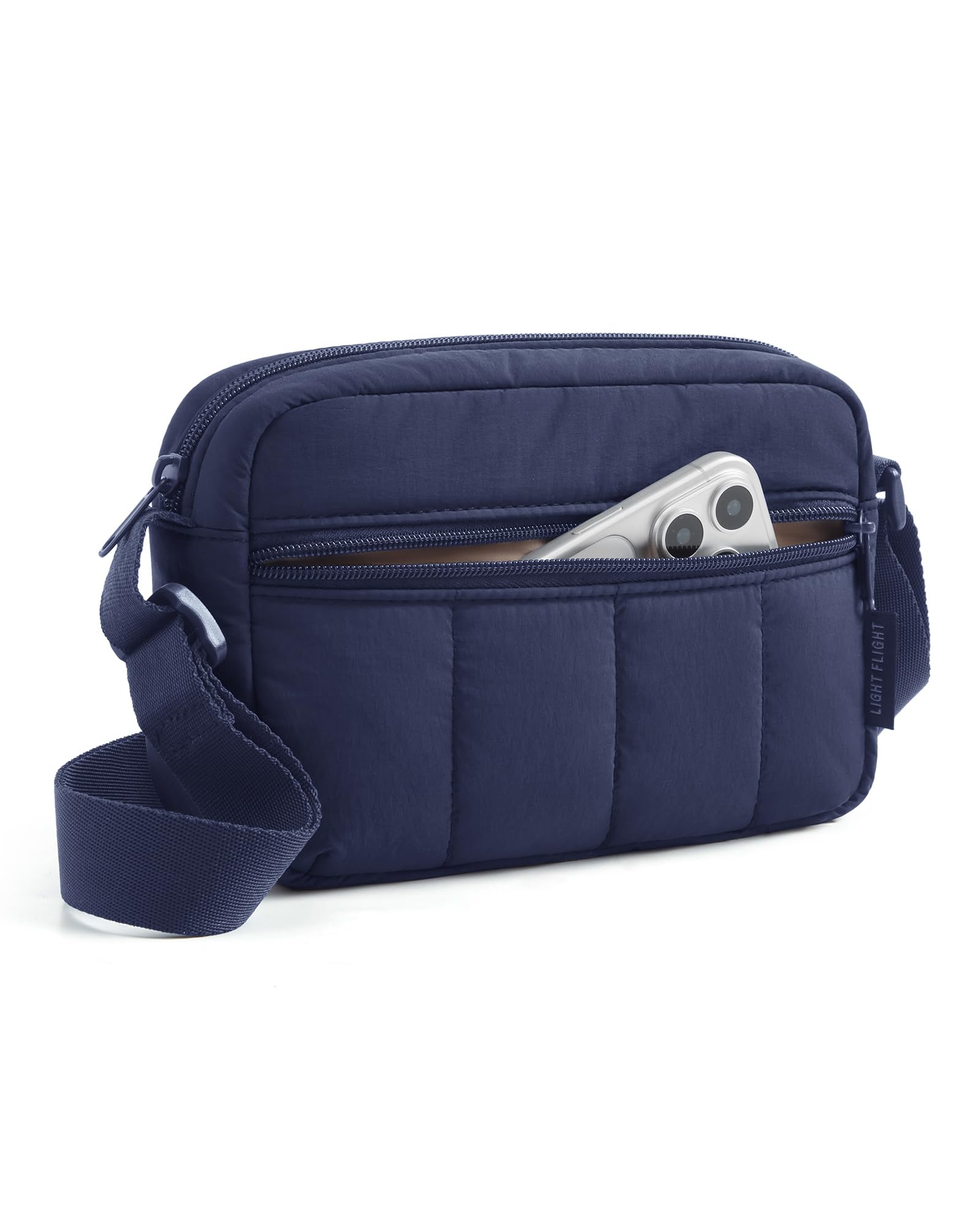 LIGHT FLIGHT Puffer Umhängetasche Damen Crossbody Bag Klein 2.4L | Leicht Klein Handtasche Damen mit Verstellbarem Gurt, Kleine Stepptasche Schultertasche Handytasche für Alltag Reise Spot