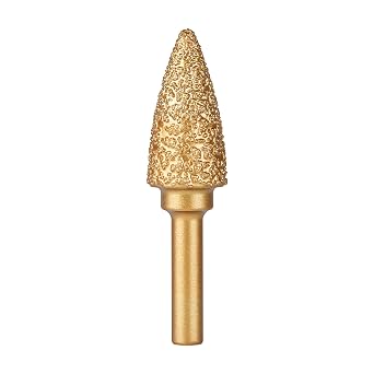 HUHAO Diamond Gringing Bit,Diamond Burr Bits with 6mm Shank Triangular Pointed Head Rotary Tool Accessories for Stone Steel Cast Iron Stainless Steel Ceramics Glass Jade Marble,15mm