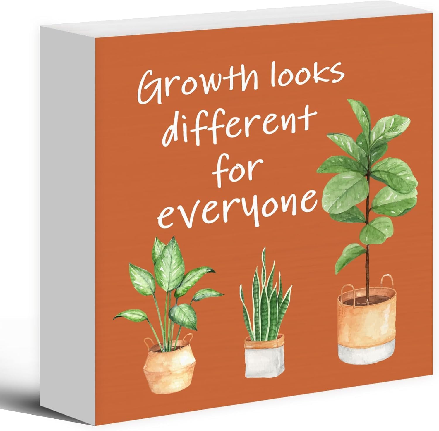7x7 Inch Wooden Box Sign Growth Looks Different for Everyone