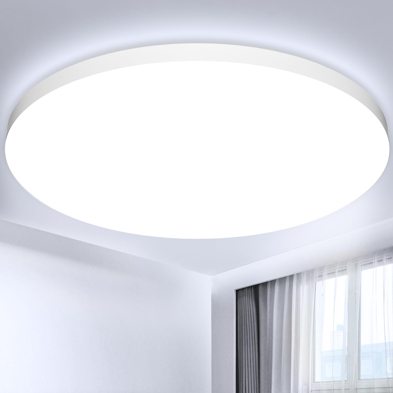Plafoniera LED Soffitto 36W Lampada da Soffitto 6500K Plafoniera Bagno IP44 Impermeabile Ø37CM Rotonda Lampadario LED Moderna Luce Soffitto per Cameretta, Soggiorno, Cucina, Balcone, Corridoio