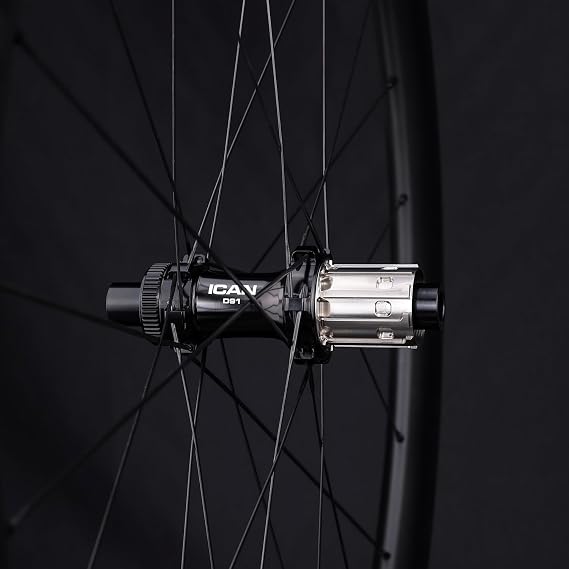 ICAN AERO II Road Carbon Wheel 700C Wide Rim Disc Brake Compatible Clincher Tubeless Bicycle Wheel Lightweight Durable