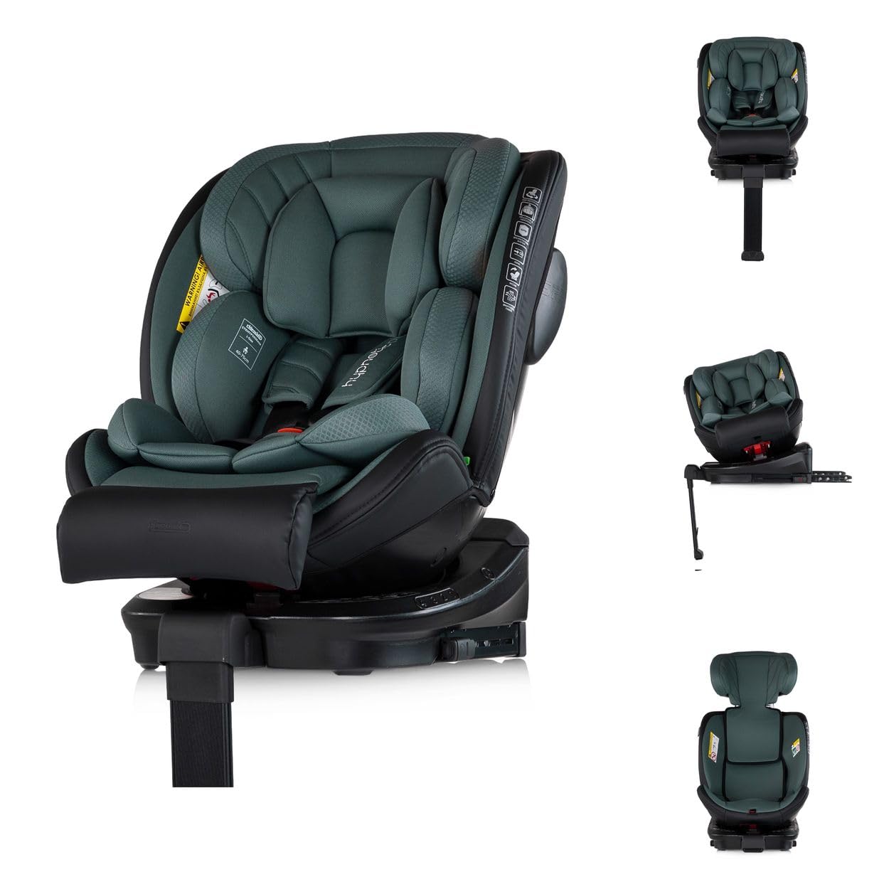 Chipolino Kindersitz Hypnotic Plus i-Size (40-150cm) Stützfuß Isofix Kopfstütze grün