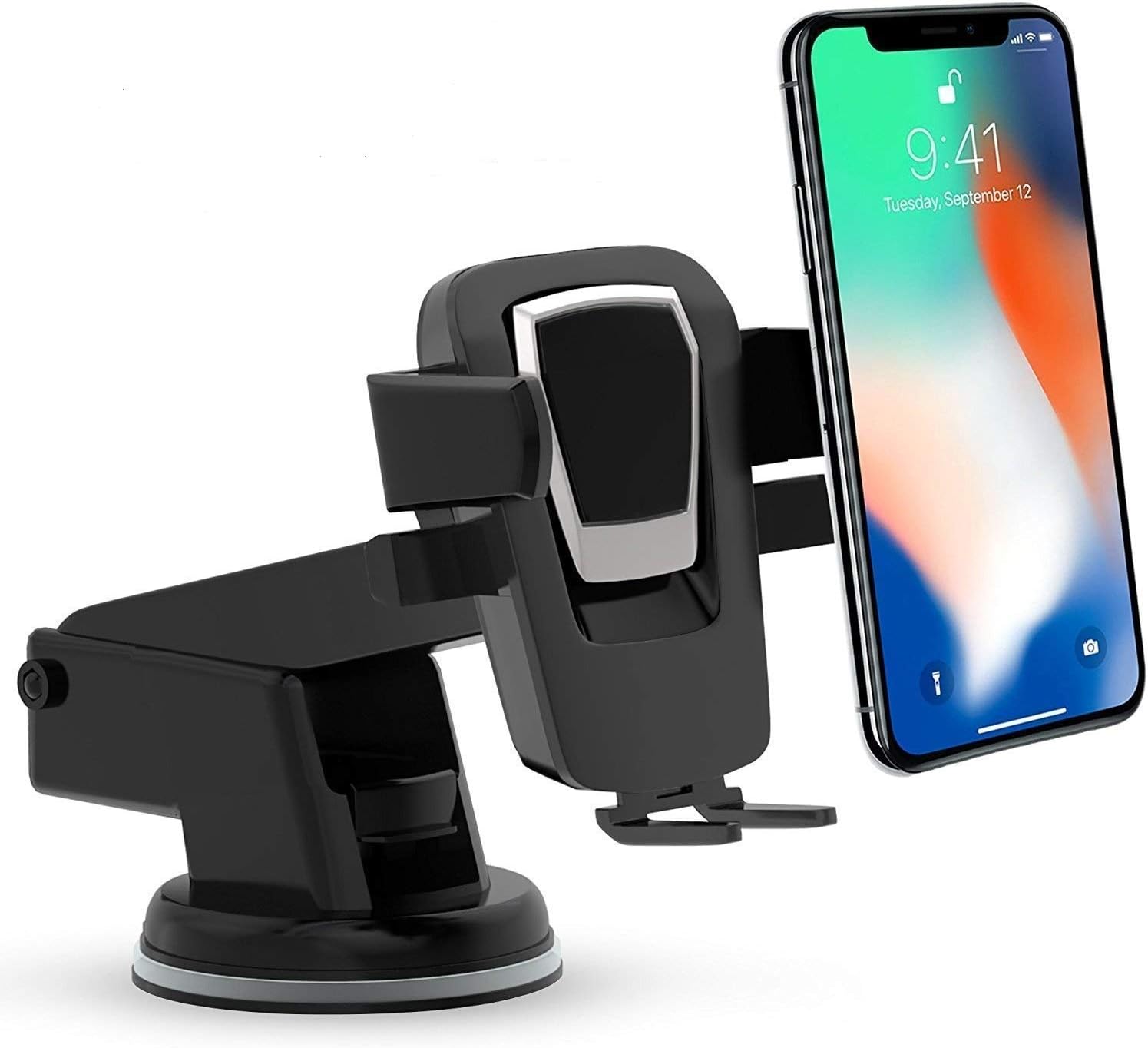 One Touch 360 Degree Rotating, Adjustable Mobile Holder Stand for Car Windshield/Dashboard for iPhone/Samsung/Soni/Xiaomi/Motorola/GPS