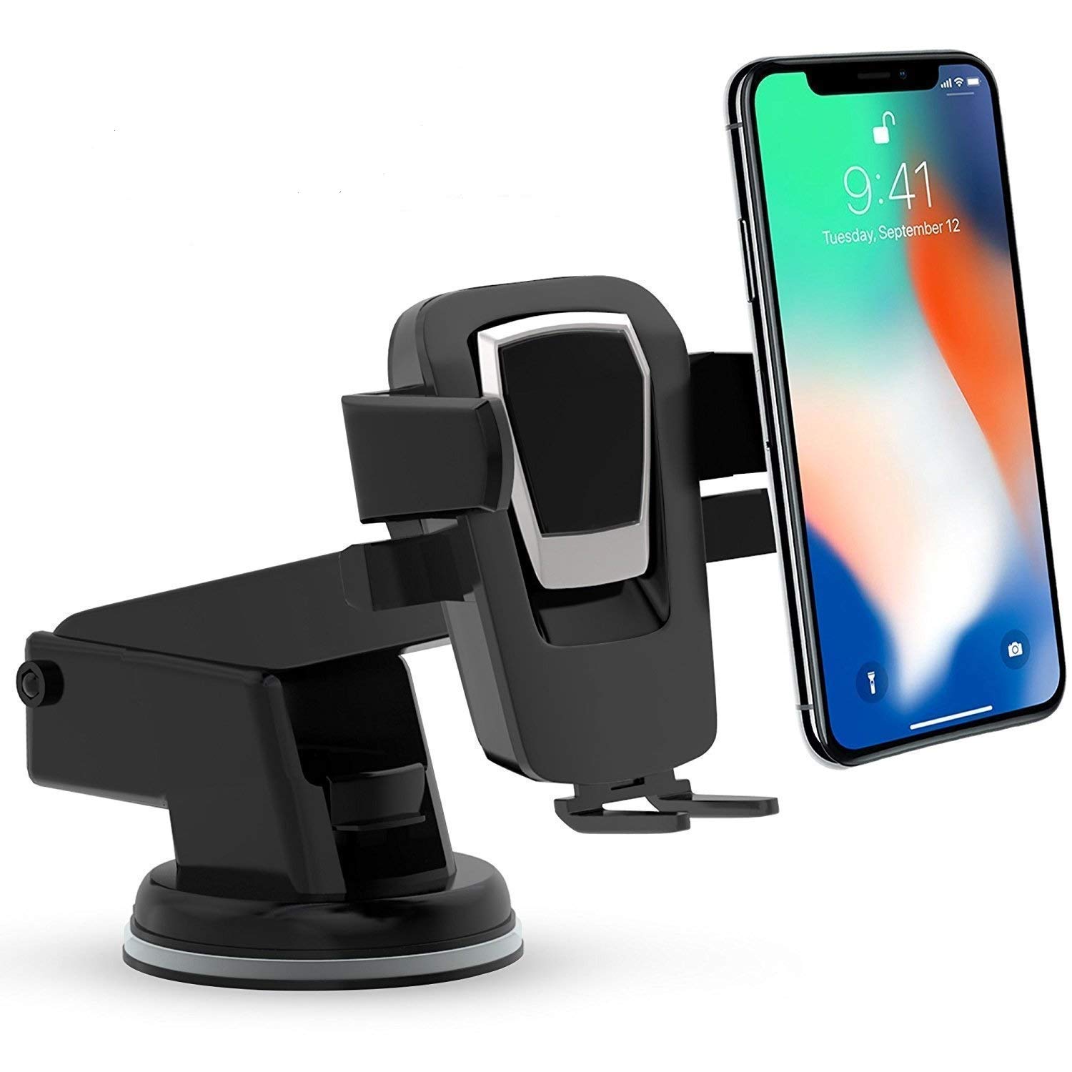 One Touch 360 Degree Rotating, Adjustable Mobile Holder Stand for Car Windshield/Dashboard for iPhone/Samsung/Soni/Xiaomi/Motorola/GPS
