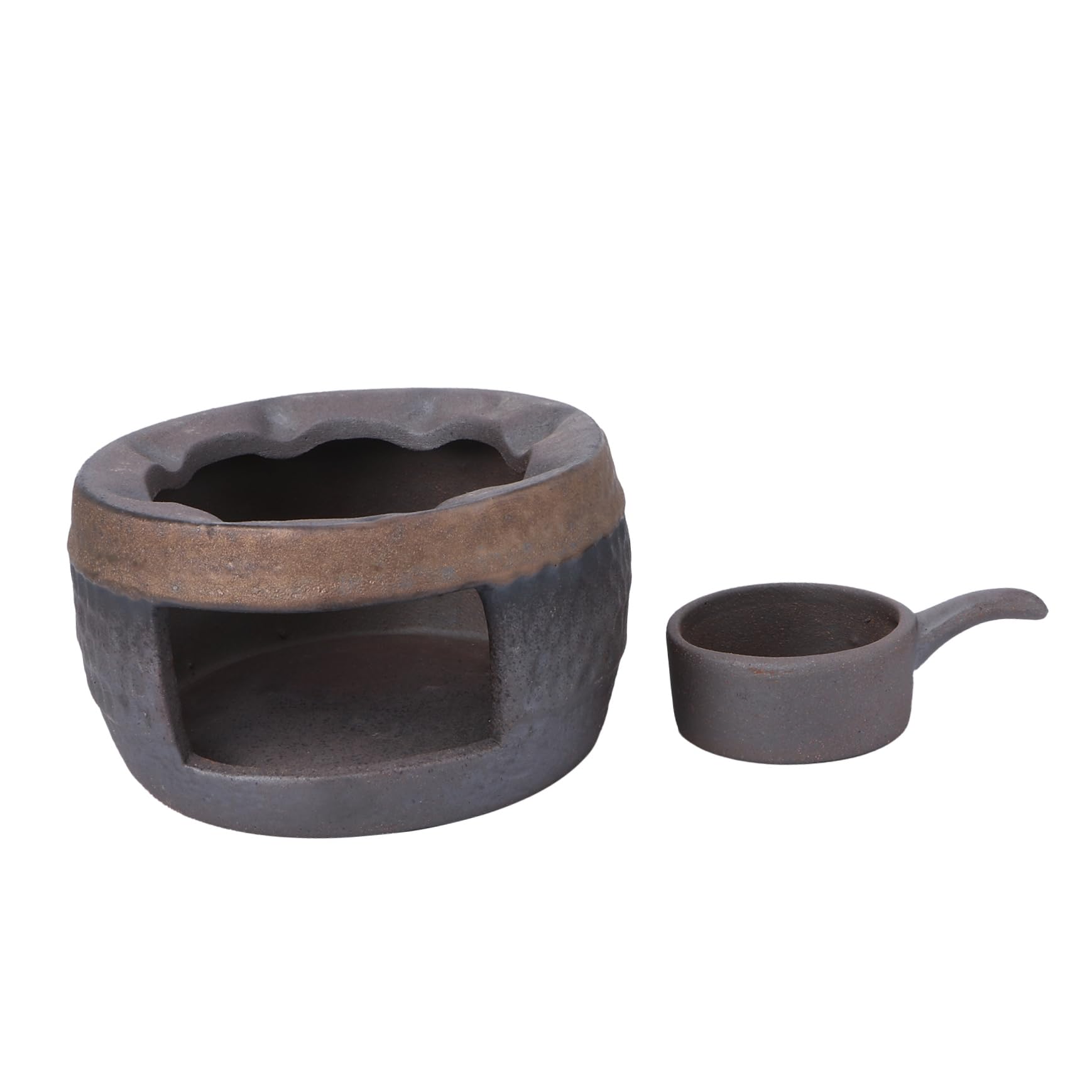 Mobestech 1Pc Ceramic Tea Stove Warmer with Candle Holder Handmade Retro Tea Heater Vintage Design for Tea Lovers and Convenient Tea Accessory Unique Tea Enthusiasts