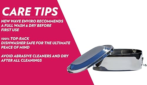 Miniatura 3 de New Wave Enviro Recipiente de alimentos de acero inoxidable, 40 oz