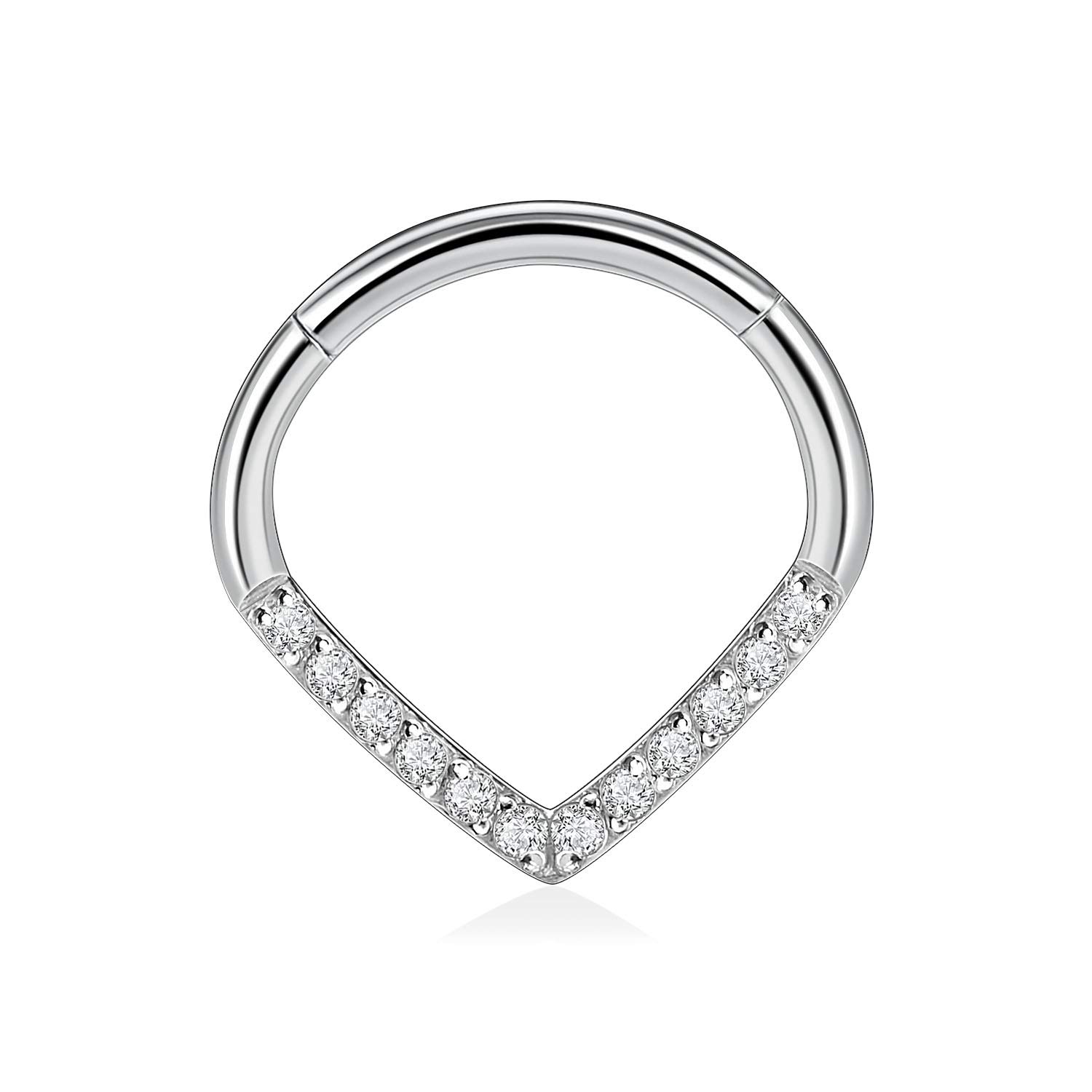 hengkaixuan Teardrop Daith Earrings Septum Jewellery Nose Hoop Ring Surgical Steel Daith Rook Tragus Piercing Jewellery Septum Clicker Ring Small Hoop Earring — view 43