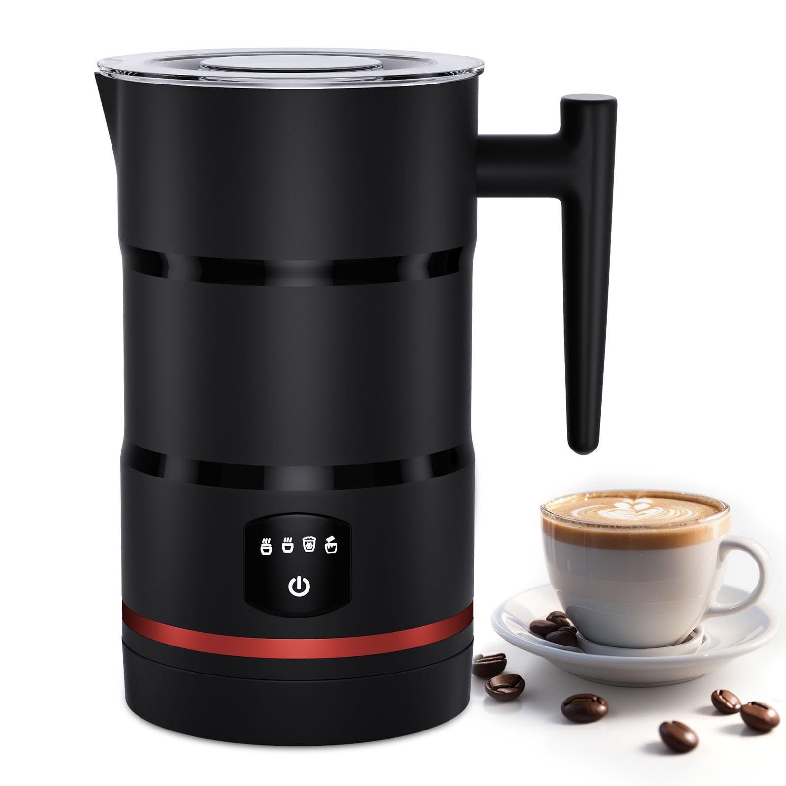 Milk Frother, Milk Frother Electric, Coffee Frother, Frother, Milk Steamer, Hot Chocolate Maker, Milk frothers (Black)