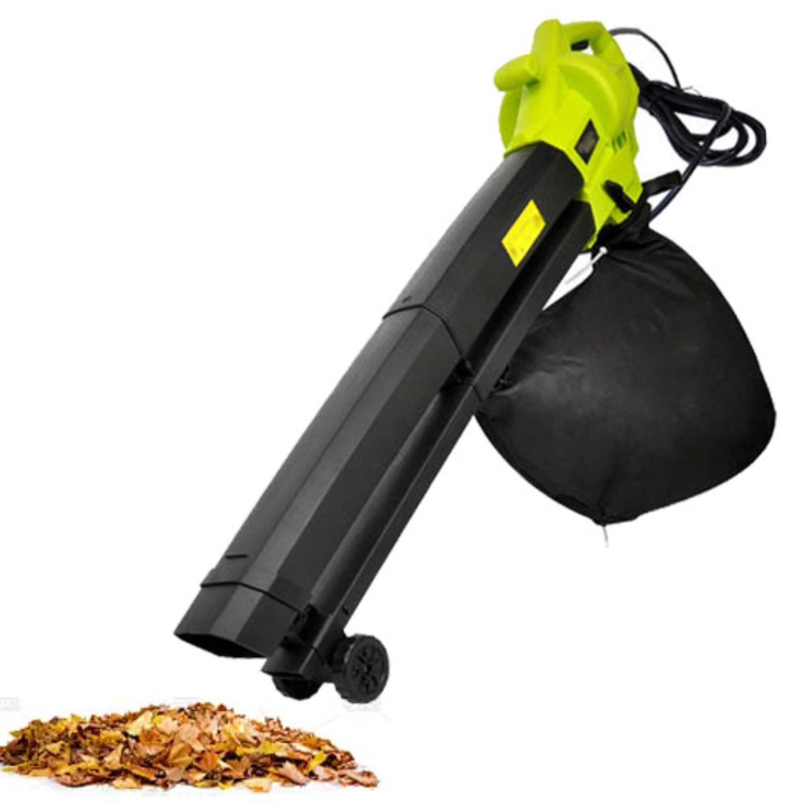 Soplador de hojas 3 en 1 con cable, aspiradora y triturador, soplador de jardín ligero con bolsa de colección de 40 L y correa para el hombro, para el cuidado del césped