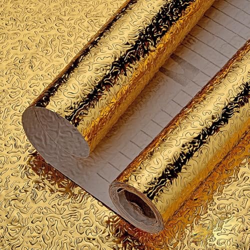 Cambio de imagen de cocina con papel de aluminio adhesivo de pared a prueba de aceite Dimensiones de 60 por 300 cm (B)
