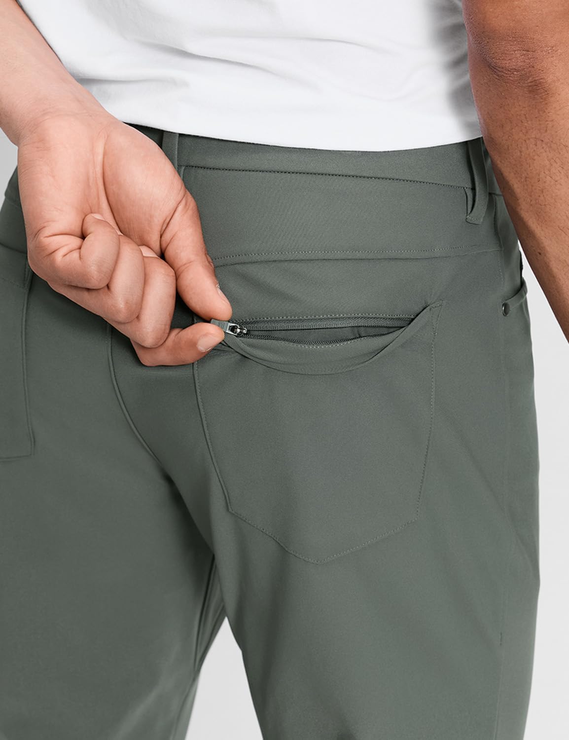 CRZ YOGA All Day Comfy 5-Pocket Golf Pants for Men - Quick Dry Lightweight Casual Work Stretch Trousers