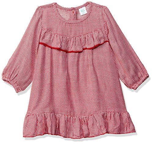 Image of miniklub Baby Round Neck Sleeveless Woven Cotton Dress (Off White Color)