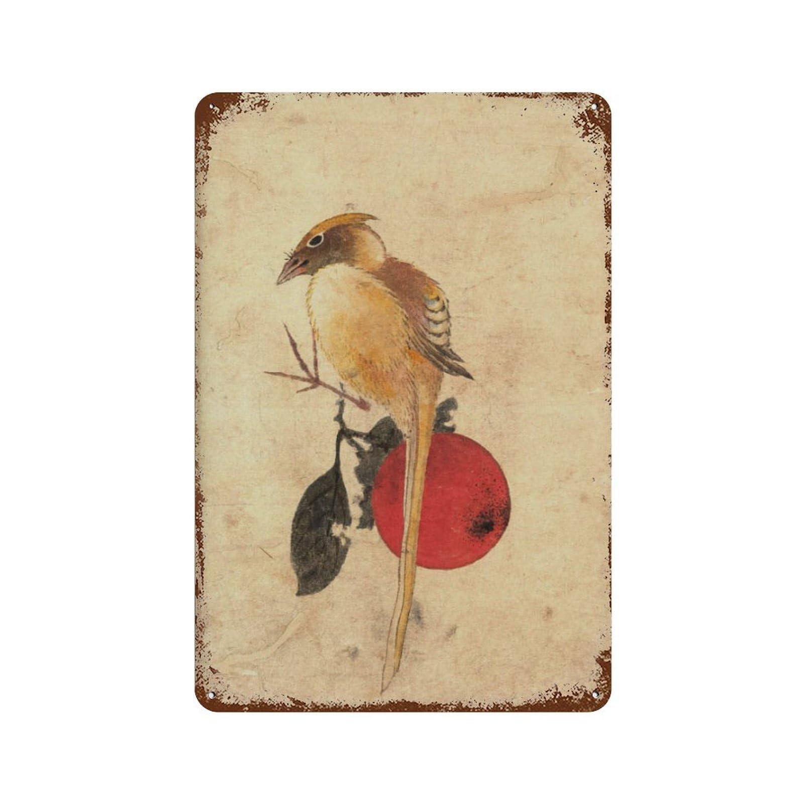 xiaoxiaoshen Hokusai Bird Japanese Woodblock Wall Decor Art Metal Tin Poster Modern Home Decor Art Home Bar Shop Decorations Vintage Sign 30x20cm