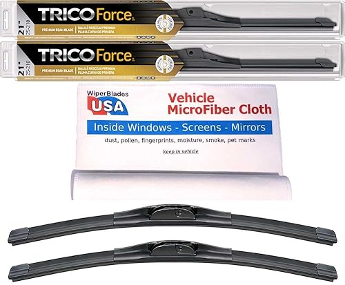 Miniatura 9 de Limpiaparabrisas prémium para Jeep Wrangler 2021 con juego de limpiaparabrisas trasero Trico Force con paño interior de microfibra para automóvil