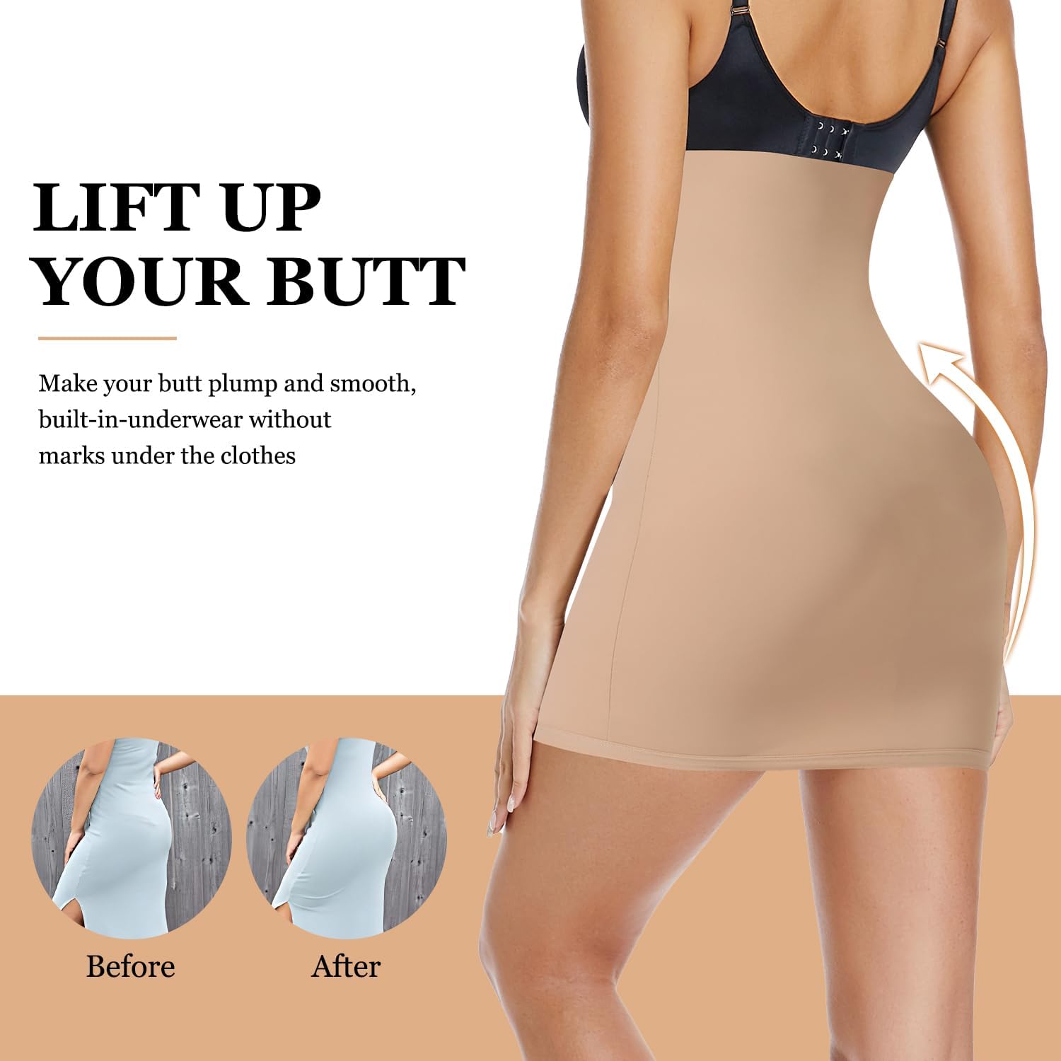 JOYSHAPER High Waist Half Slips for Women Under Dresses Tummy Control Shapewear Slip Slimming Body Shaper - Image 3