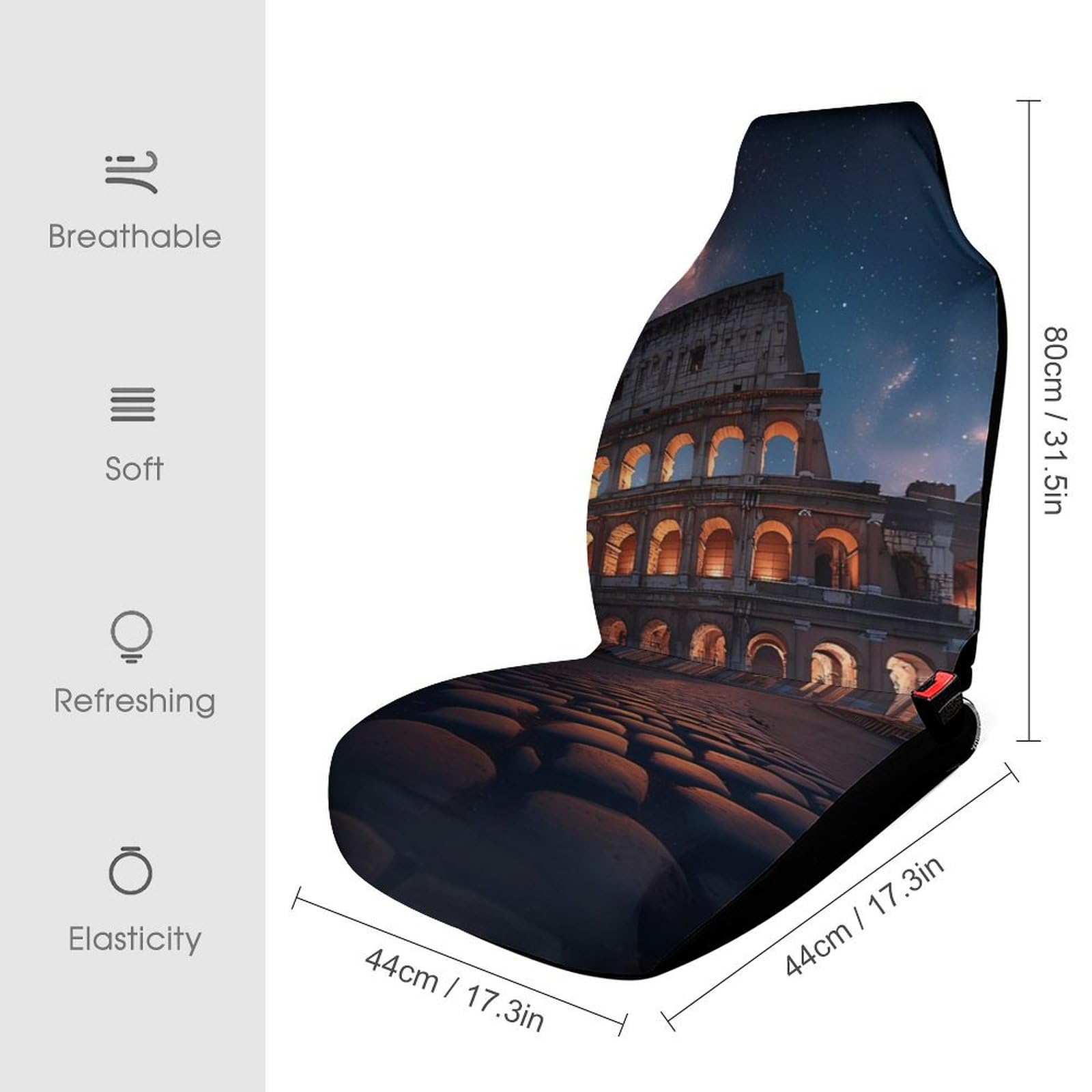 Roman COLOSSEUMES Prints Car Seat Covers Universal Car Front Seats Protector Auto Interior Accessories 1PCS