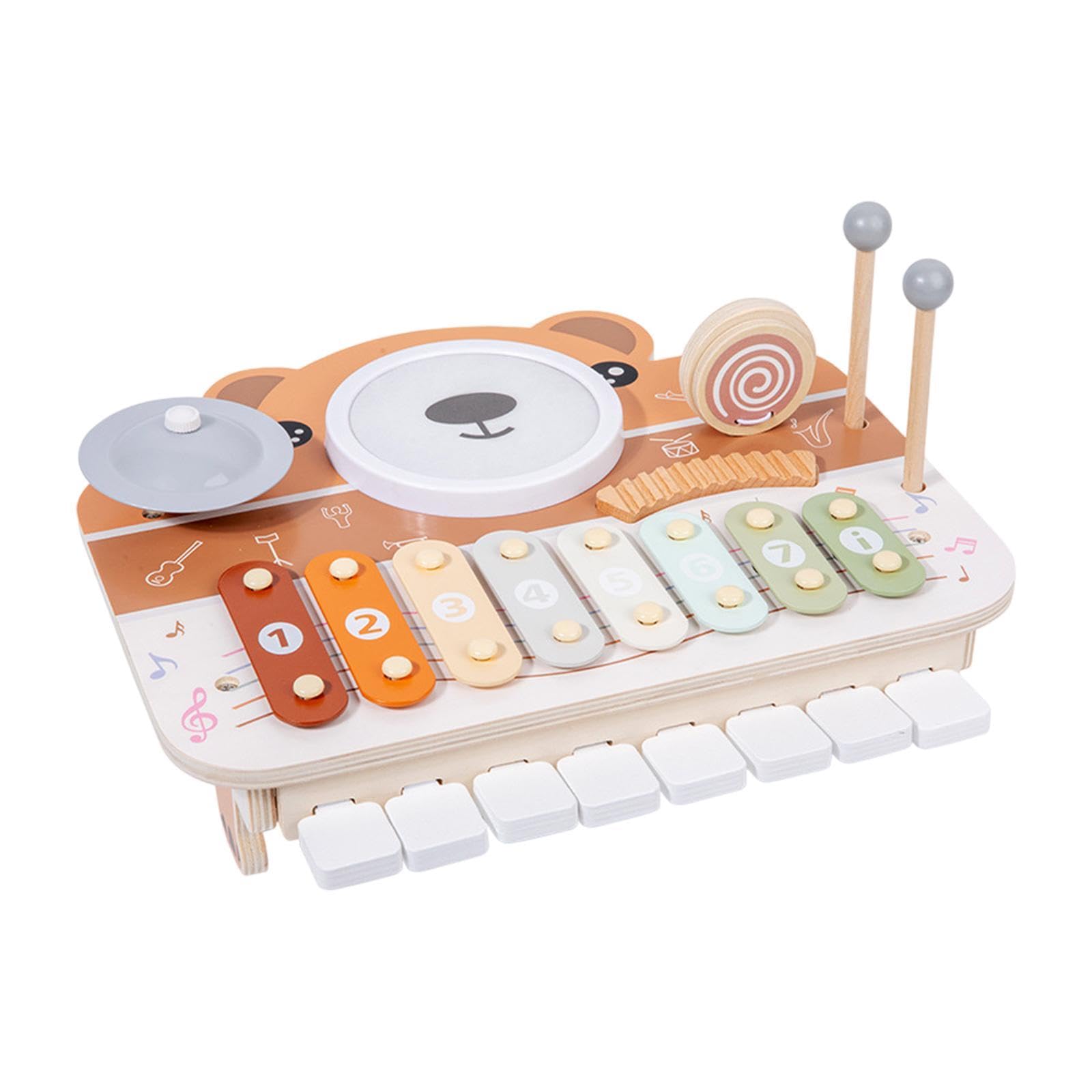 Clavier pour Bébé Préscolaire Xylophone En Bois pour Les Tout-petits 18 Mois + Filles Garçons