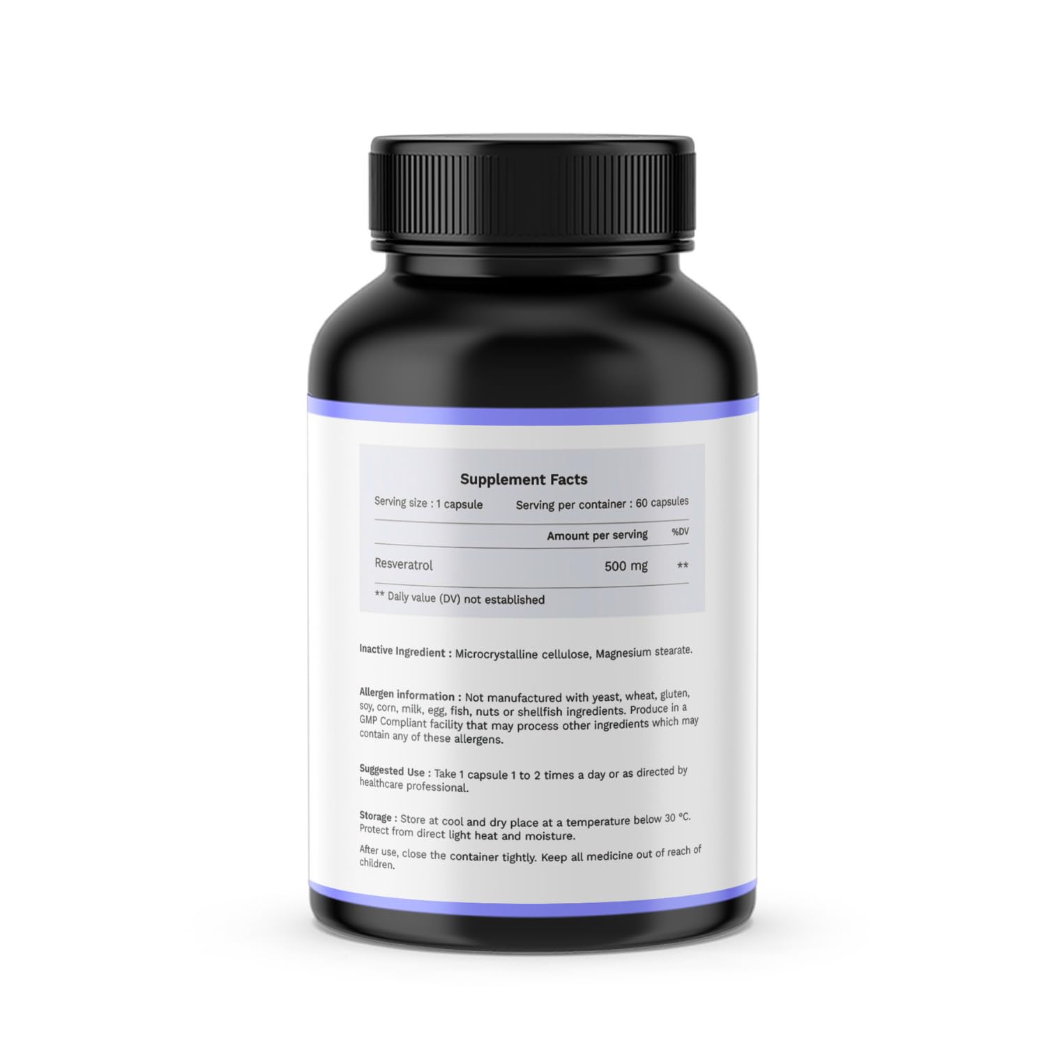 HEALPURE NUTRACEUTICAL Resveratrol Supplement, Powerful Antioxidant for Anti-Ageing, Anti-Inflammatory, Metabolism & Heart Health 500mg - 60 Veg Capsules