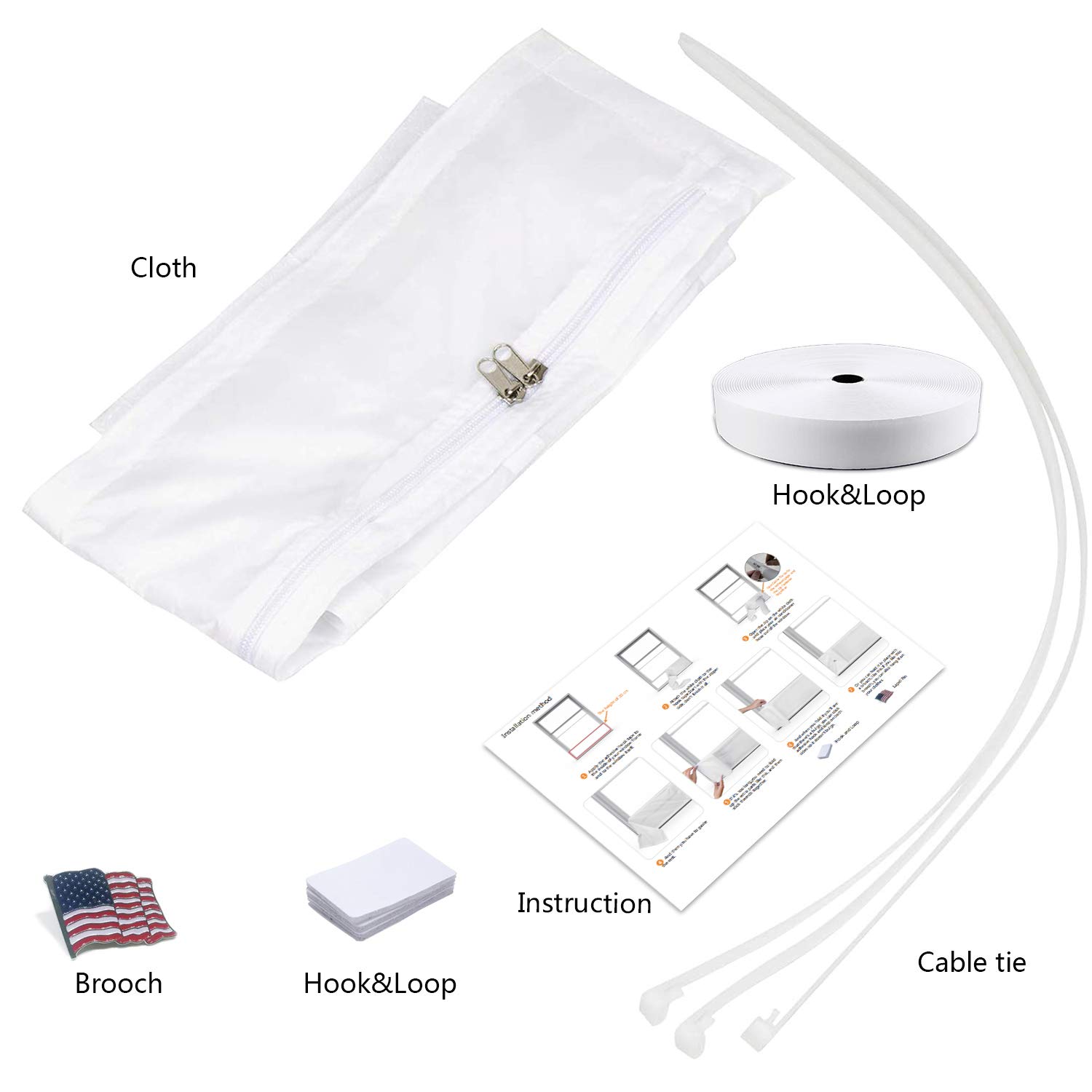 YKB Portable Ac Door Kit Air Conditioner Door Seal for Sliding Door