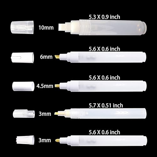Miniatura 4 de Paquete de 5 bolígrafos de pintura recargables, marcadores permanentes acrílicos vacíos rellenables en blanco para pintura artística, kit de