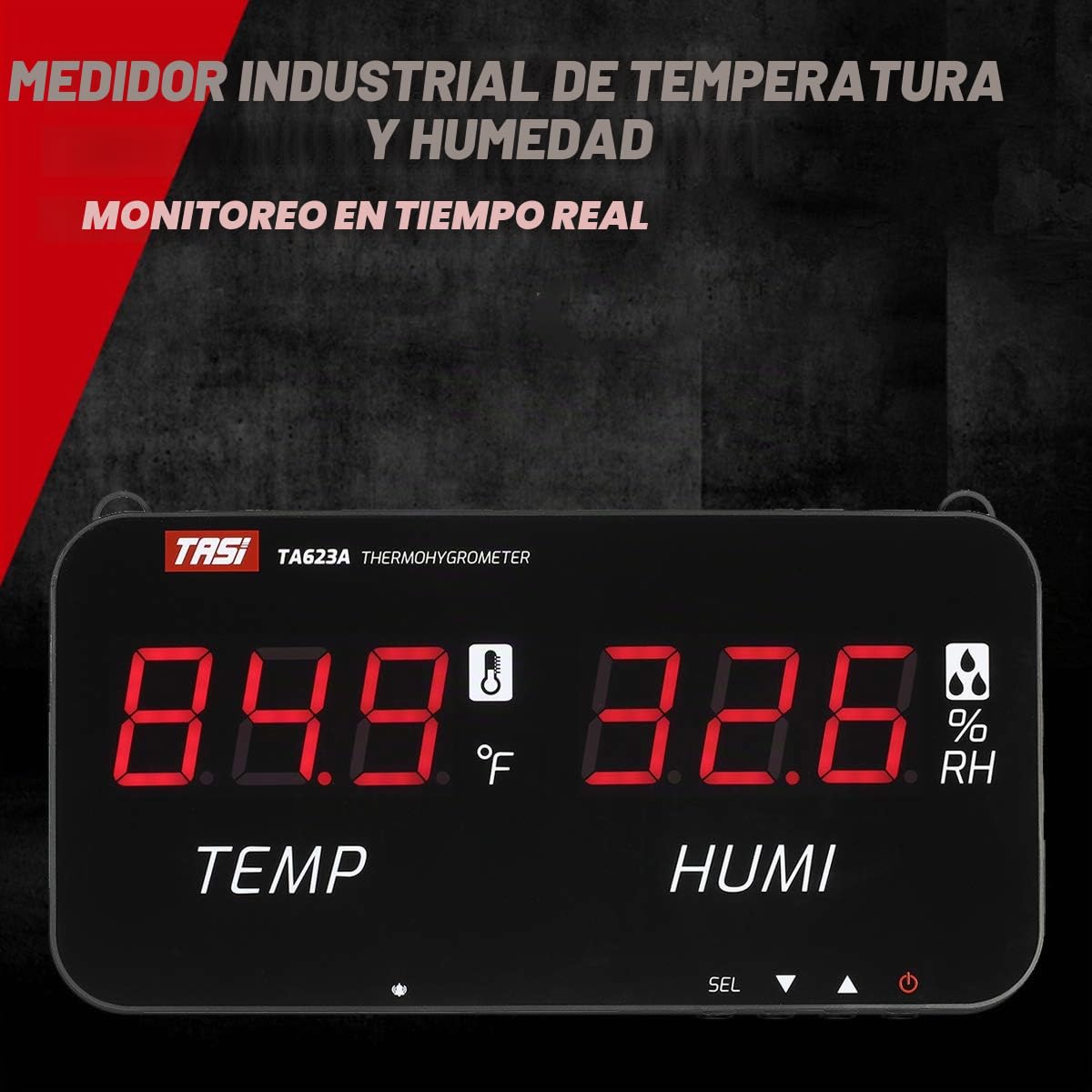 Irfora Temperatura inteligente -20℃-80℃(-4℉-176℉) Medidor de humedad con pantalla digital LED Termómetro digital montado en la pared Higrómetro Industrial Agrícola Hogar Higrómetro