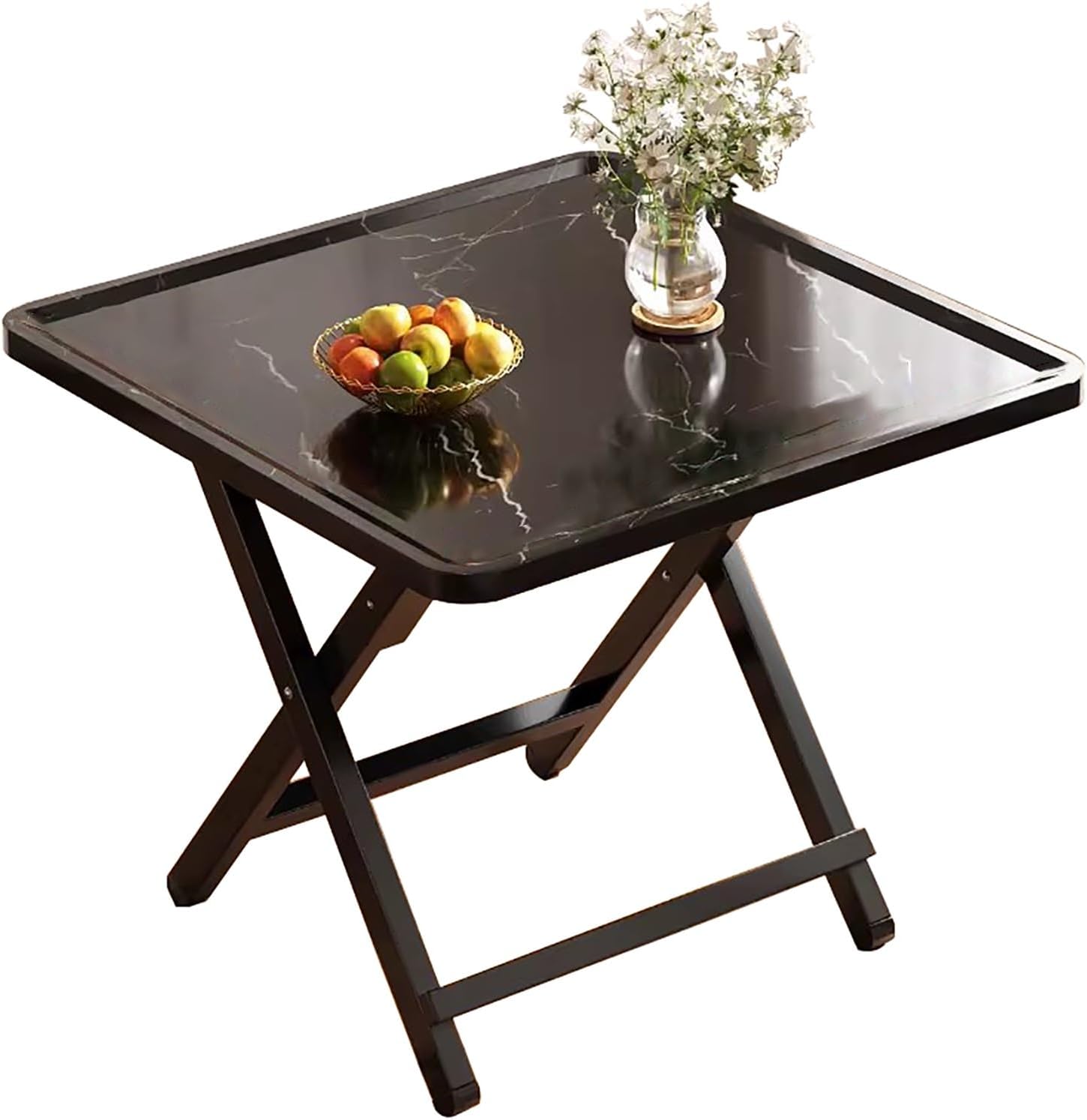Folding Mahjong Table, Space-Saving Square Game Table, Compact 60×60×52 cm, Card Table for Home, Apartments, Game Rooms