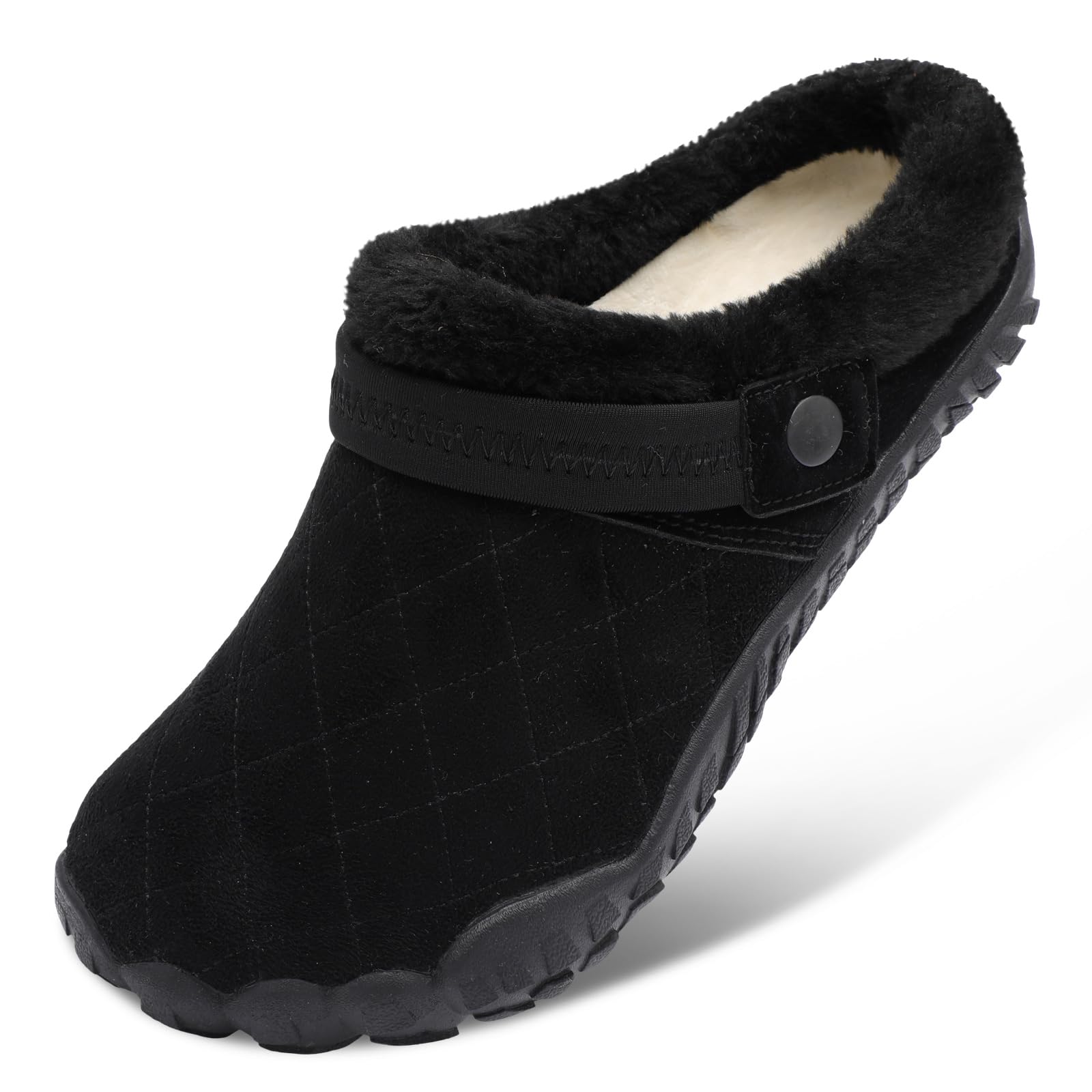 Besroad Womens Mens Furry Slides House Slippers Fuzzy Fluffy Bedroom Cozy Memory Foam Slippers Clogs
