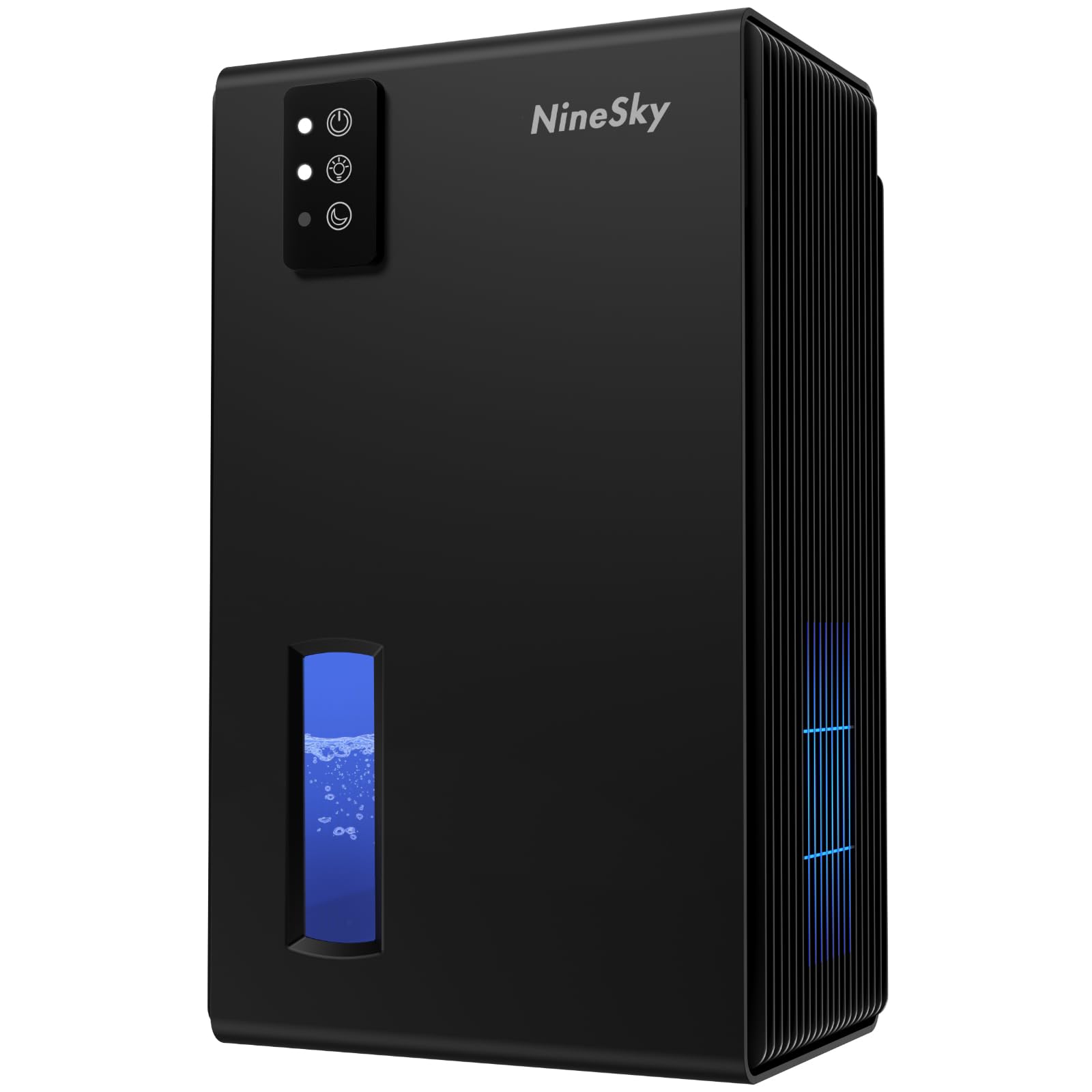 NineSky 가정용 제습기, 91.4제곱미터(1000제곱피트) 제습기, 2.8L(92온스) 물 탱크, 지하 욕실 침실용 조용한 제습기, 7가지 색상 주변 조명 및 자동 차단, 블랙