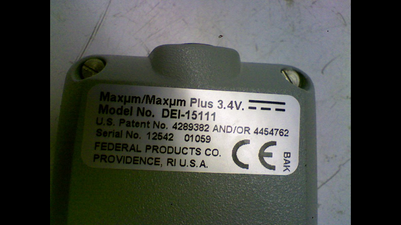 Federal Products Corp. Dei-15111 Digital Electronic Indicator 3.4V Dei-15111