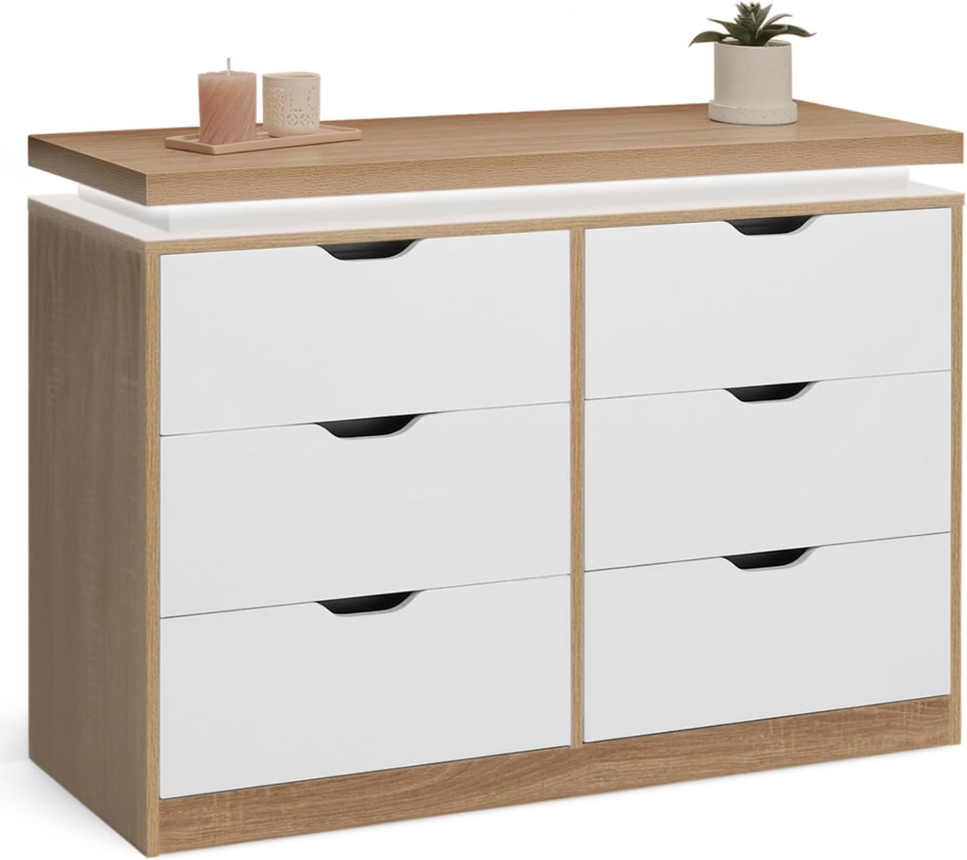 Cómoda con 6 cajones Luna LED