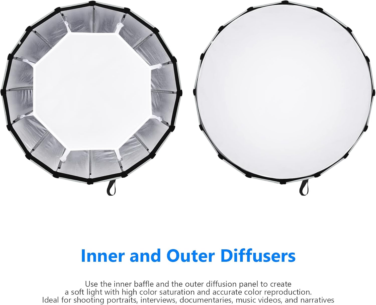 Inner and outer diffusers for the Neewer parabolic softbox.