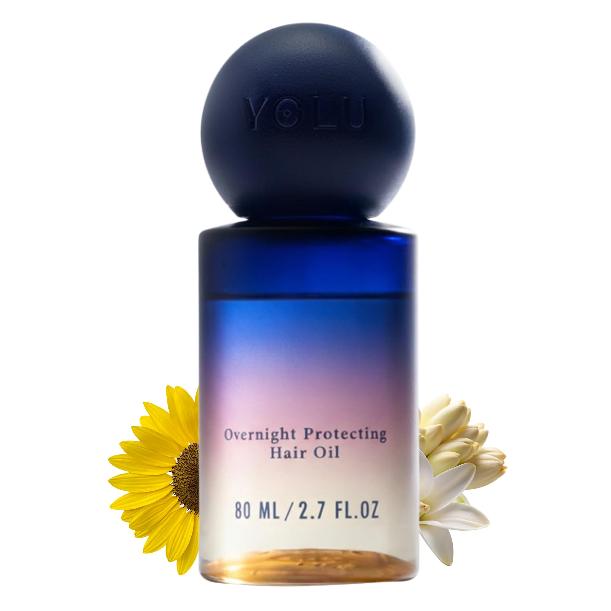 YOLU Hair Oil Frizz Control - Heat Protectant Hair Serum - Japanese Overnight Treatment for Damaged Dry Hair - Silicone Free Damage Repair - 2.7 fl oz