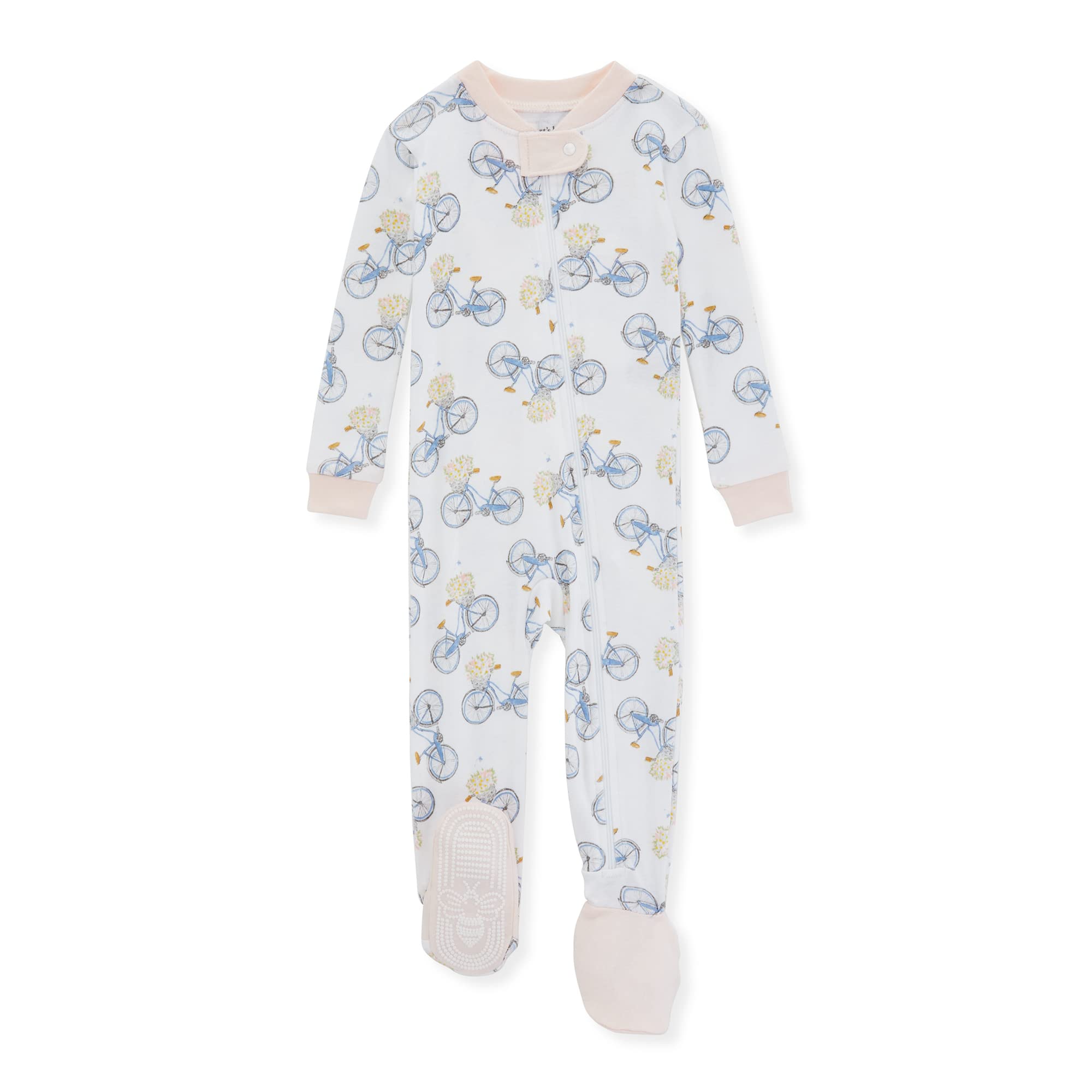 Burt's Bees Baby Girls Pajamas, Zip Front Non-slip Footed Pjs, 100% Organic Cotton and Toddler Sleepers