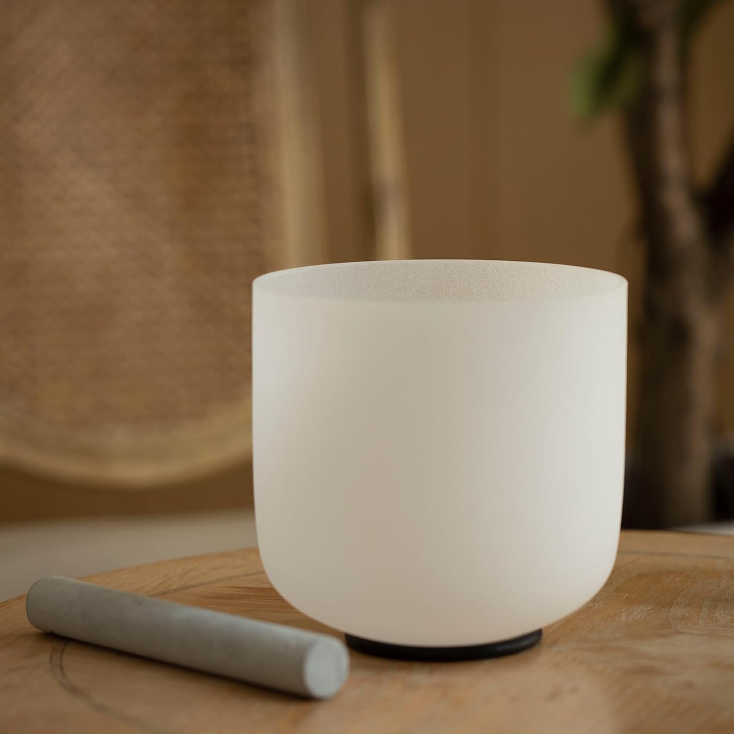 Free Case 6 inch White B Note Crown Chakra 432hz Quartz Crystal Singing Bowl for Sound Healing Baths Yoga with Mallet and O-ring