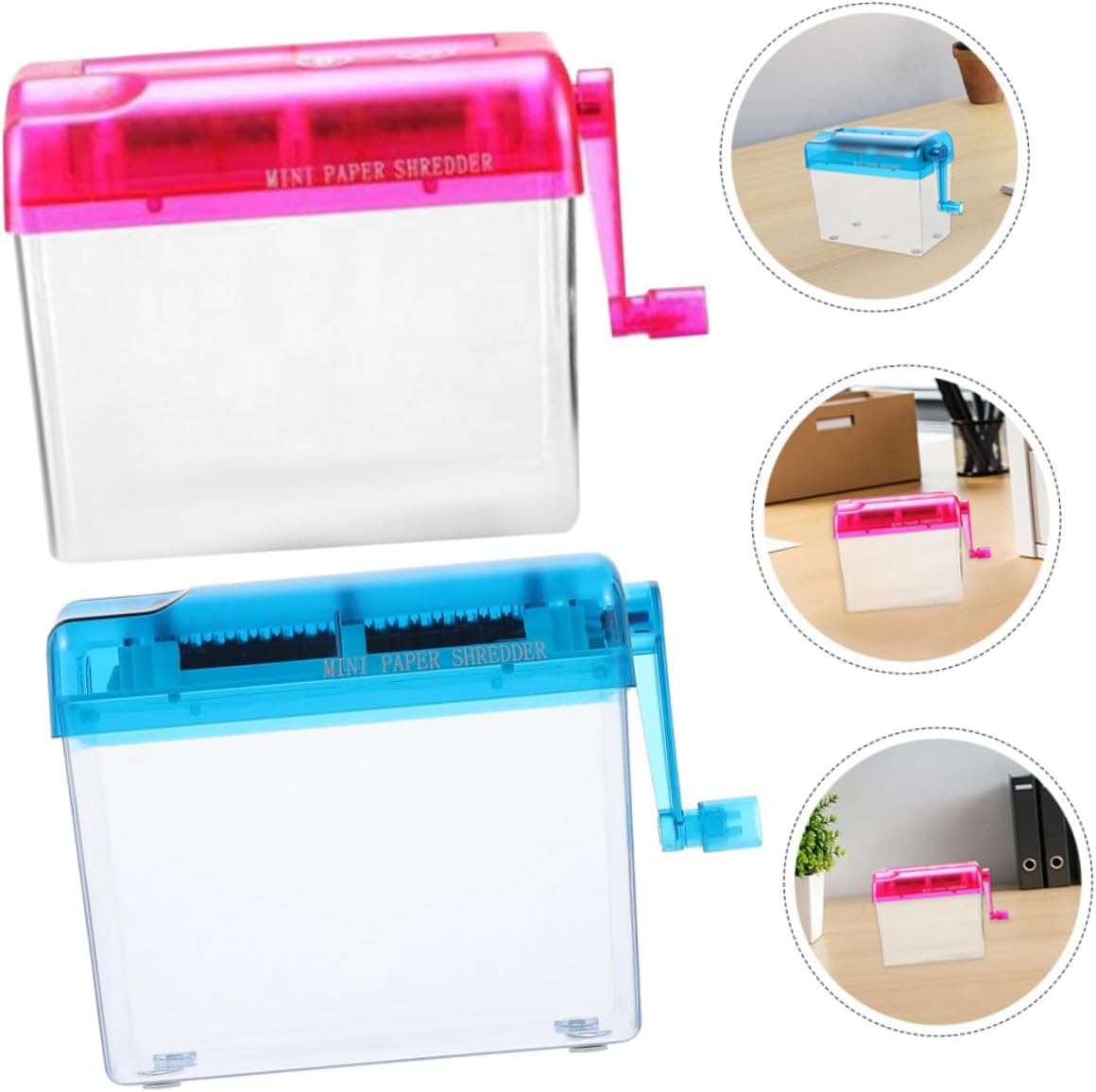 2pcs Portable Manual Paper Shredder Mini Desktop Shredder Machine for Home Office Use Hand Crank Document Cutter for Secure Paper Disposal and Privacy Protection