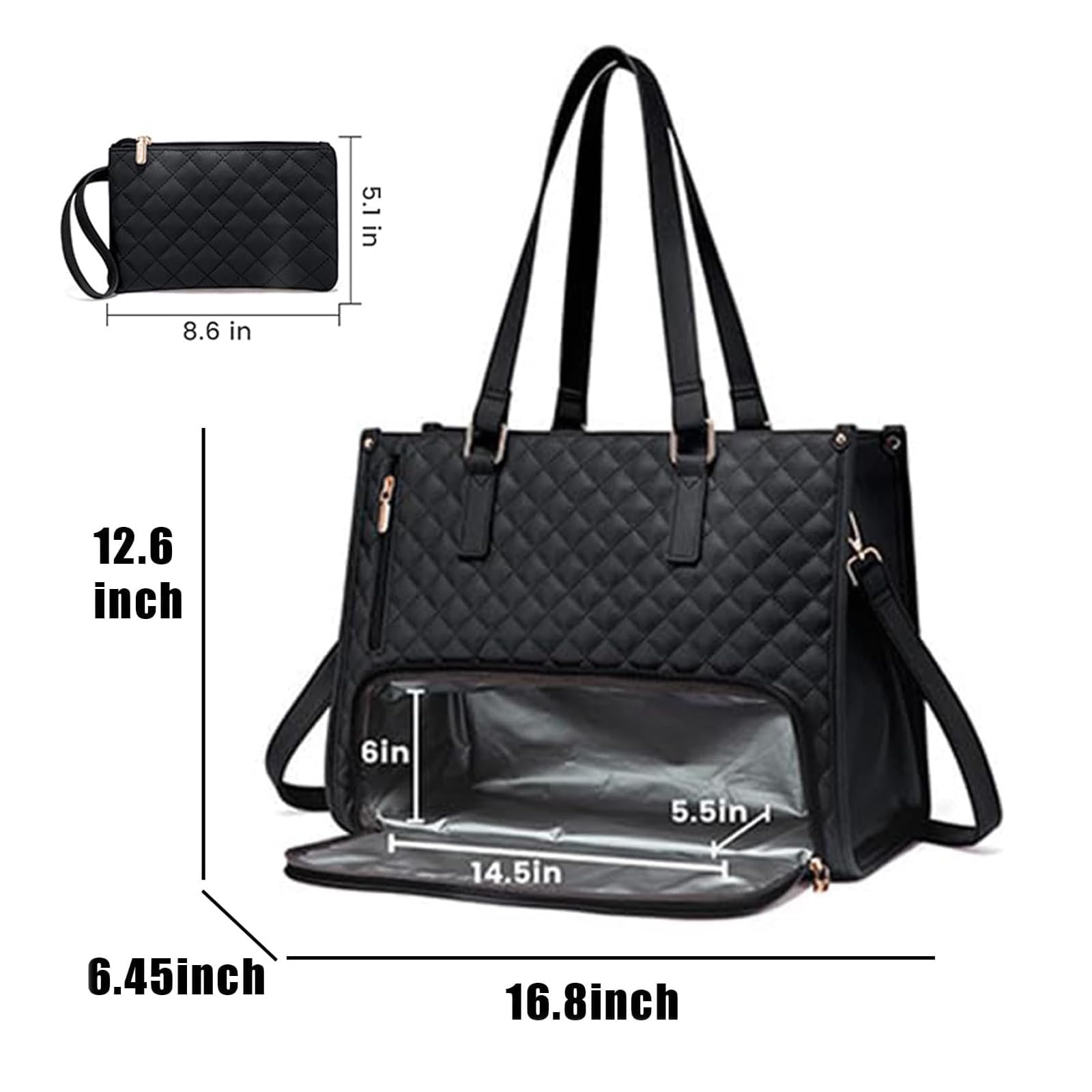 2 in 1 Tote Bag Lunch Bag Combo, Lunch Tote Bag for Women