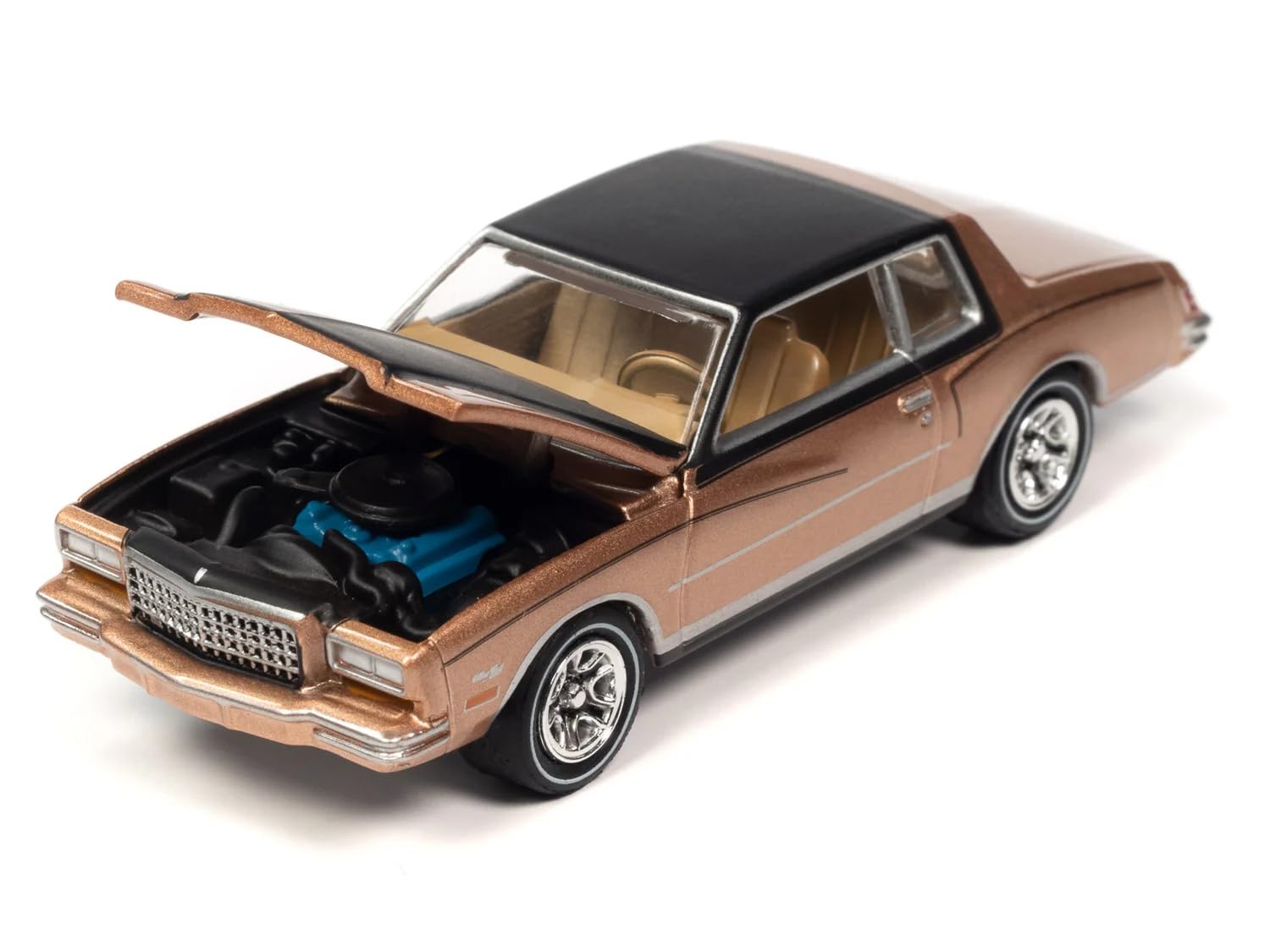 1980 Monte Carlo Light Camel Gold Metallic with Black Top and Hood Limited Edition to 3484 Pieces Worldwide OK Used Cars 2023 Series 1/64 Diecast Model Car by Johnny Lightning JLMC032-JLSP336B