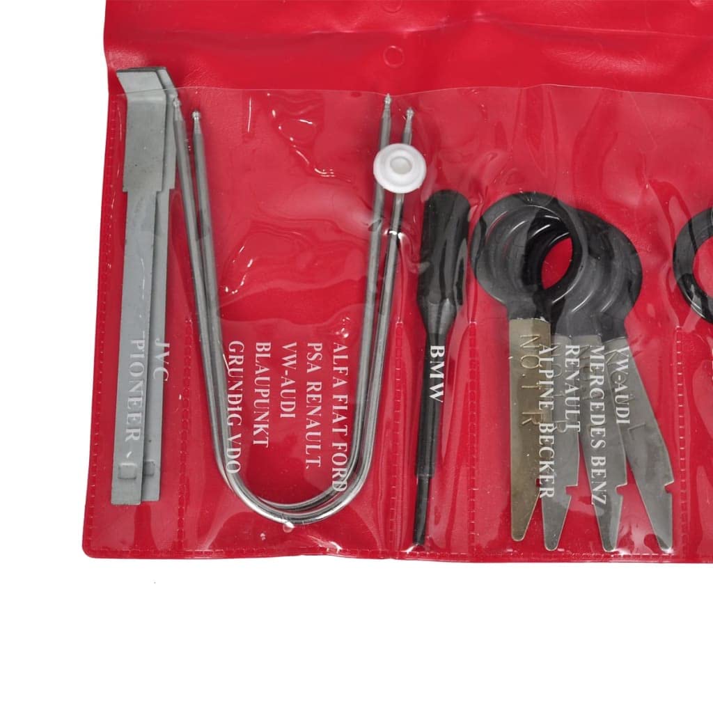 Mangloder - Juego de herramientas de extracción de radio de coche con 20 piezas para reparación de coche, mantenimiento, desmontaje, accesorios de taller, destornillador, llave de tubo, alicates