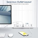 Desk Clamp Power Bar USB C 40W,4 PD 20W USB C,Desk Edge Mount Power Strip, 5 AC Outlets Surge Protector,Fit 1.96" Tabletop Edge,ETL Listed (White, 5 Outlets)